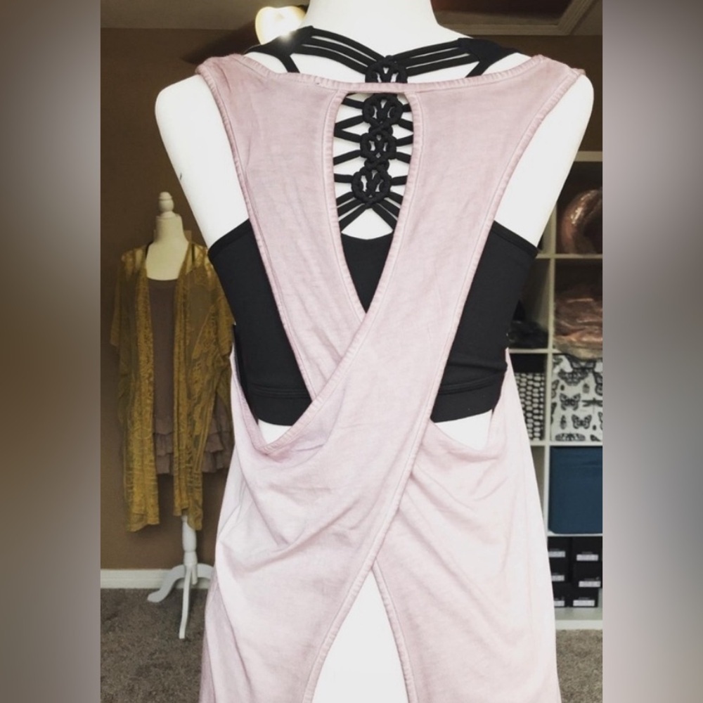 Mono B open back overlay flowy muscle tank